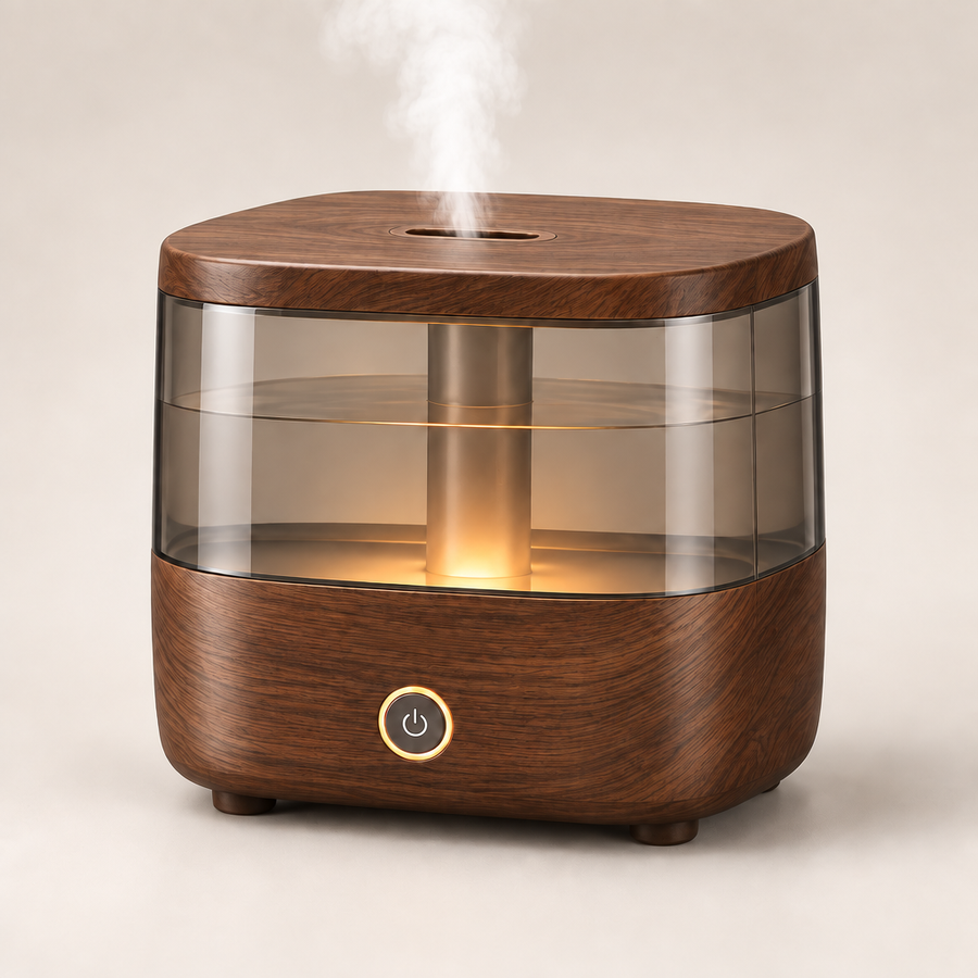 Qelmaviq™ Wood-Grain Silent Aroma Humidifier hero